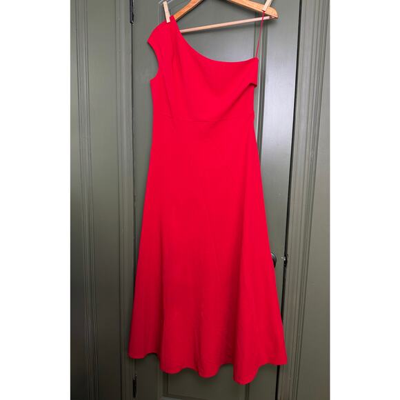 NWT Tuckernuck x India Hicks Scarlet Carmen Midi One Shoulder Dress Red Medium - Picture 3 of 8